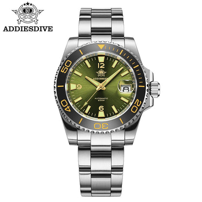 ADDIESDIVE New Diving Gift Watch Men 8215 Automatic Sapphire AR Coated Glass Ceramic Bezel Waterproof 200m Luminous Stainless St by All Mart Bristol Ltd