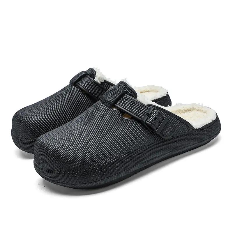 Autumn And Winter New Eva Soft Bottom Home Travel Fleece-lined Slippers by Dropshipman