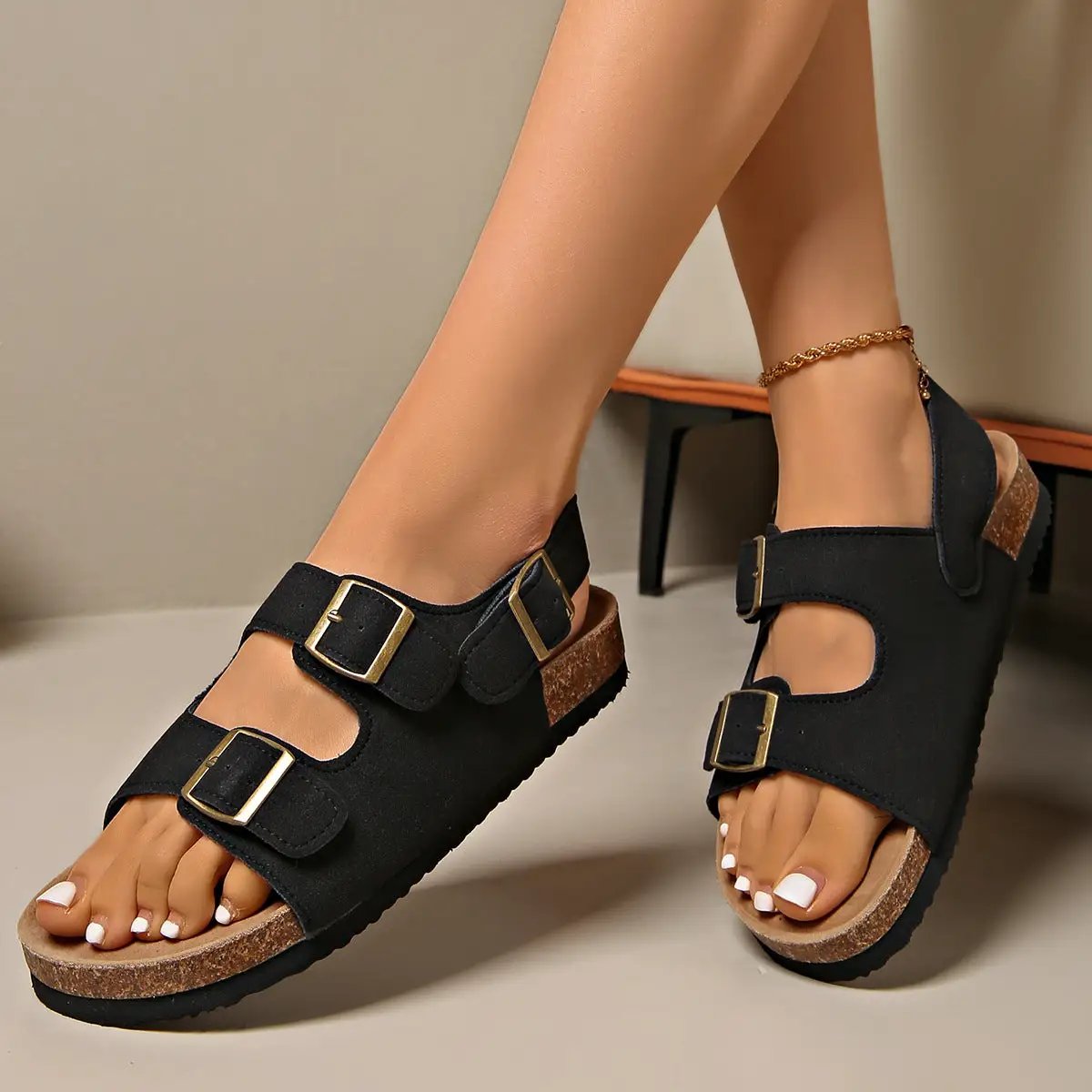 Retro Roman Sandals With A Back Buckle by Dropshipman