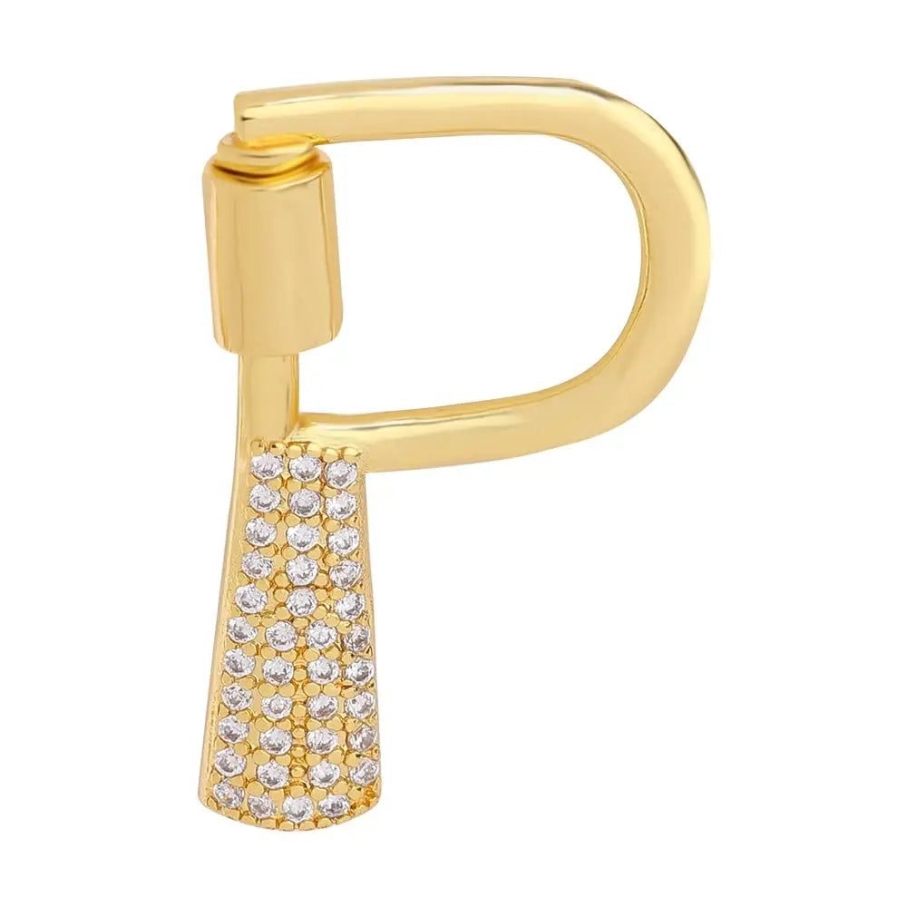Juya 18K Gold Plated 26 Alphabet Letters Pendant Fasteners Bolt Carabiner Clasps For DIY Women Mesh Chains Name Jewelry Making by All Mart Bristol Ltd