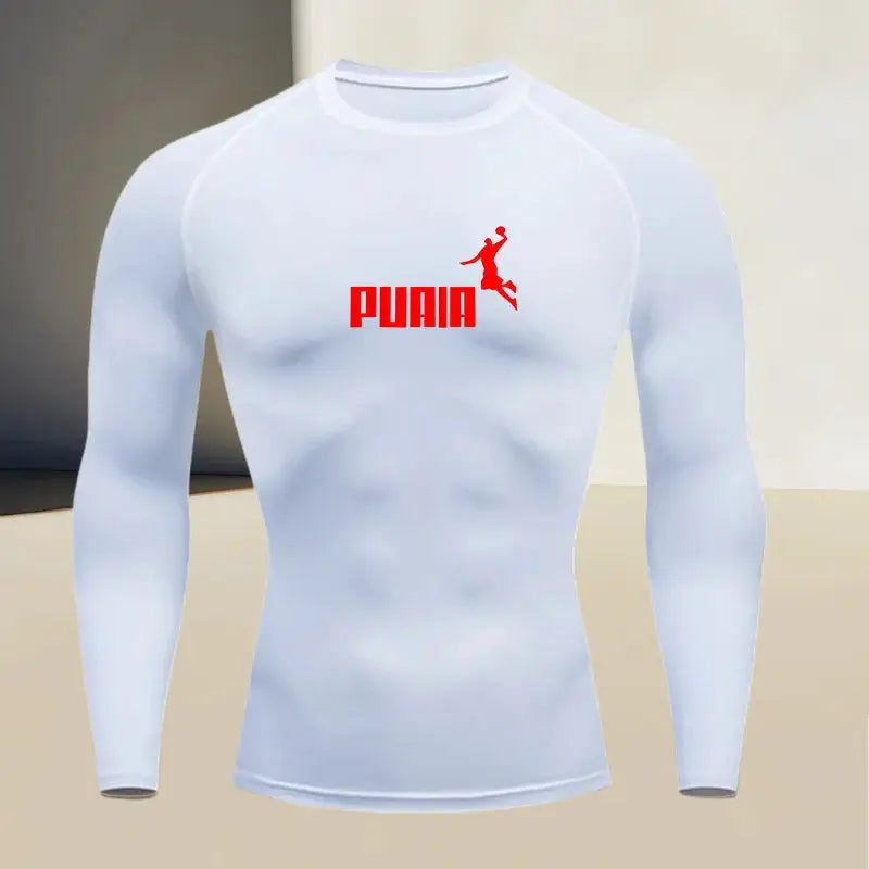 Men's long sleeved round neck thin sports tight fitting quick drying T-shirt, muscle shapewear, high stretch fabric by All Mart Bristol Ltd