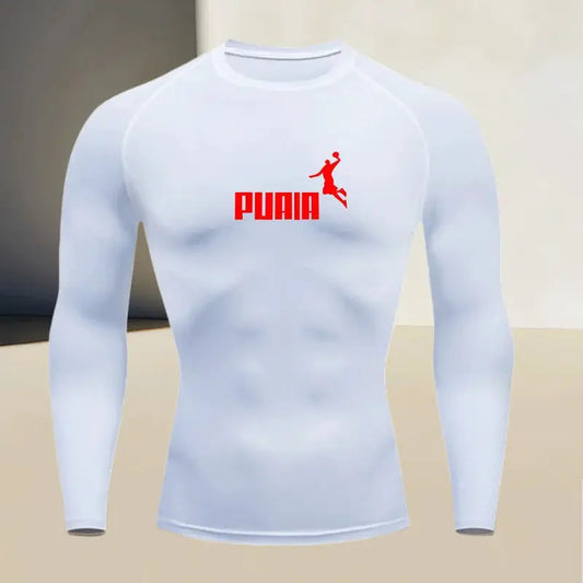 Men's long sleeved round neck thin sports tight fitting quick drying T-shirt, muscle shapewear, high stretch fabric by All Mart Bristol Ltd