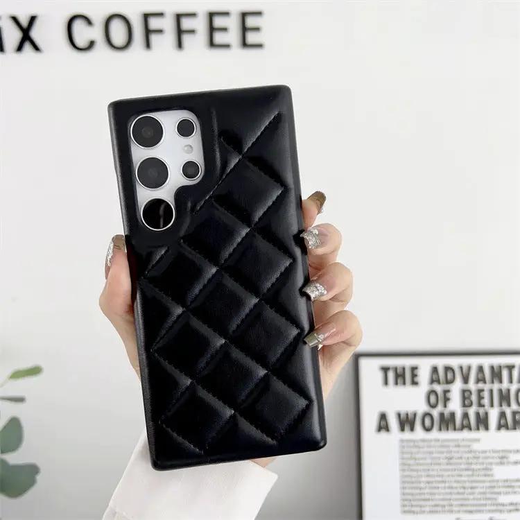 Diamond Plaid Phone Case Leather Phone Protective Case by Dropshipman