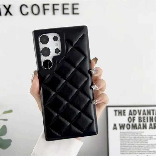 Diamond Plaid Phone Case Leather Phone Protective Case by Dropshipman