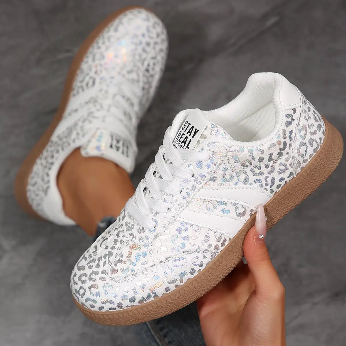 Fashionable Casual White Sneakers For Women by Dropshipman