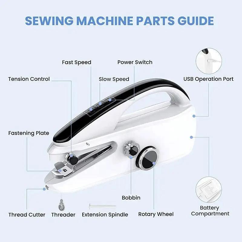Mini Sewing Machine Handheld Mending Machine Plastic 2 Speed Single Thread Stitching Electric Sewing Small Gadget Dropshipping by All Mart Bristol Ltd