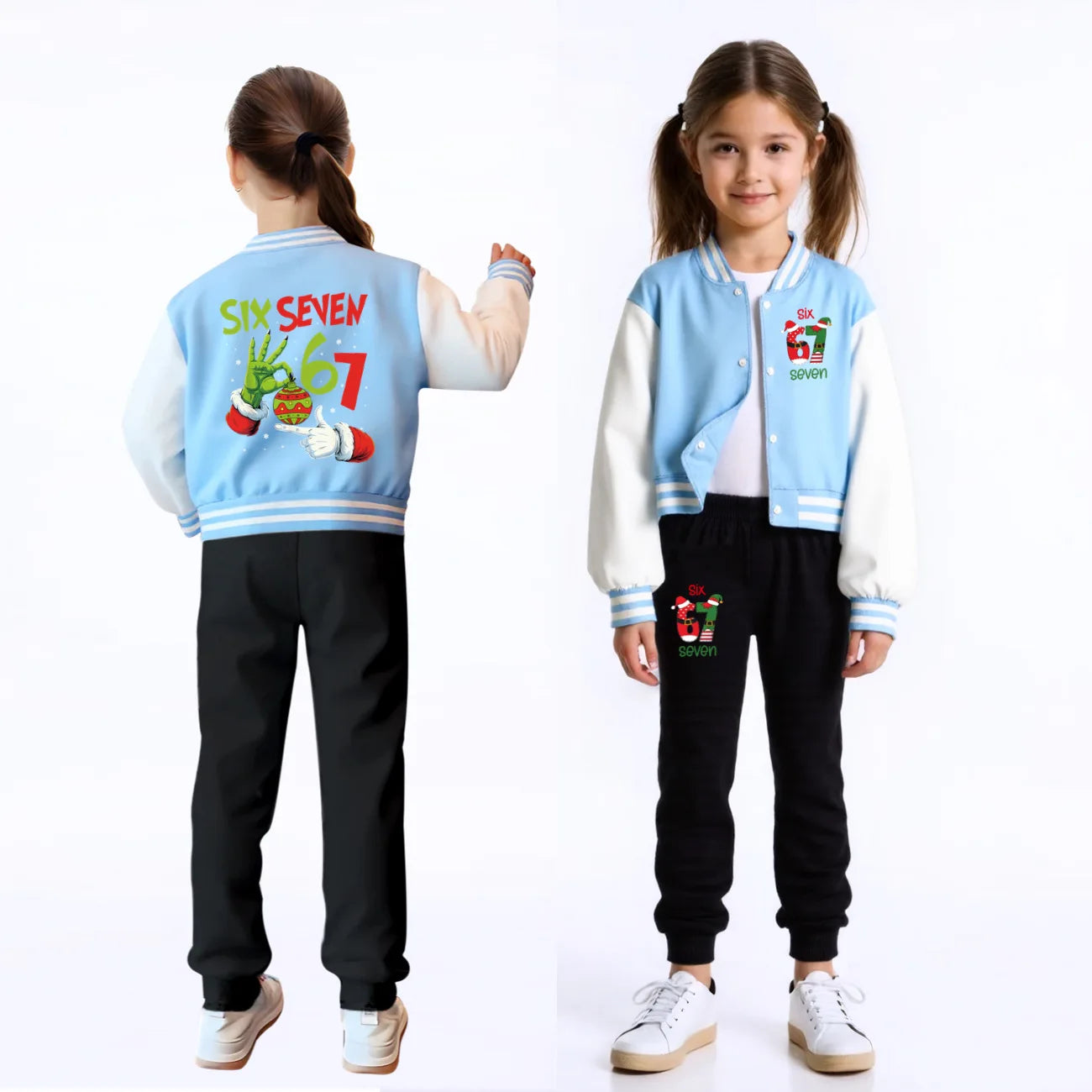 Children's Christmas Six Seven Baseball Hoodie Costume Uniform Casual Spring Autumn Wear for Boys And Girls by All Mart Bristol Ltd