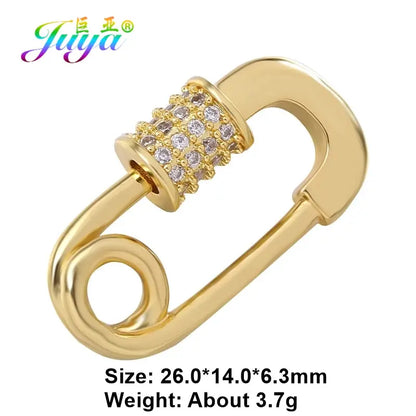 Juya 18K Gold Plated 26 Alphabet Letters Pendant Fasteners Bolt Carabiner Clasps For DIY Women Mesh Chains Name Jewelry Making by All Mart Bristol Ltd