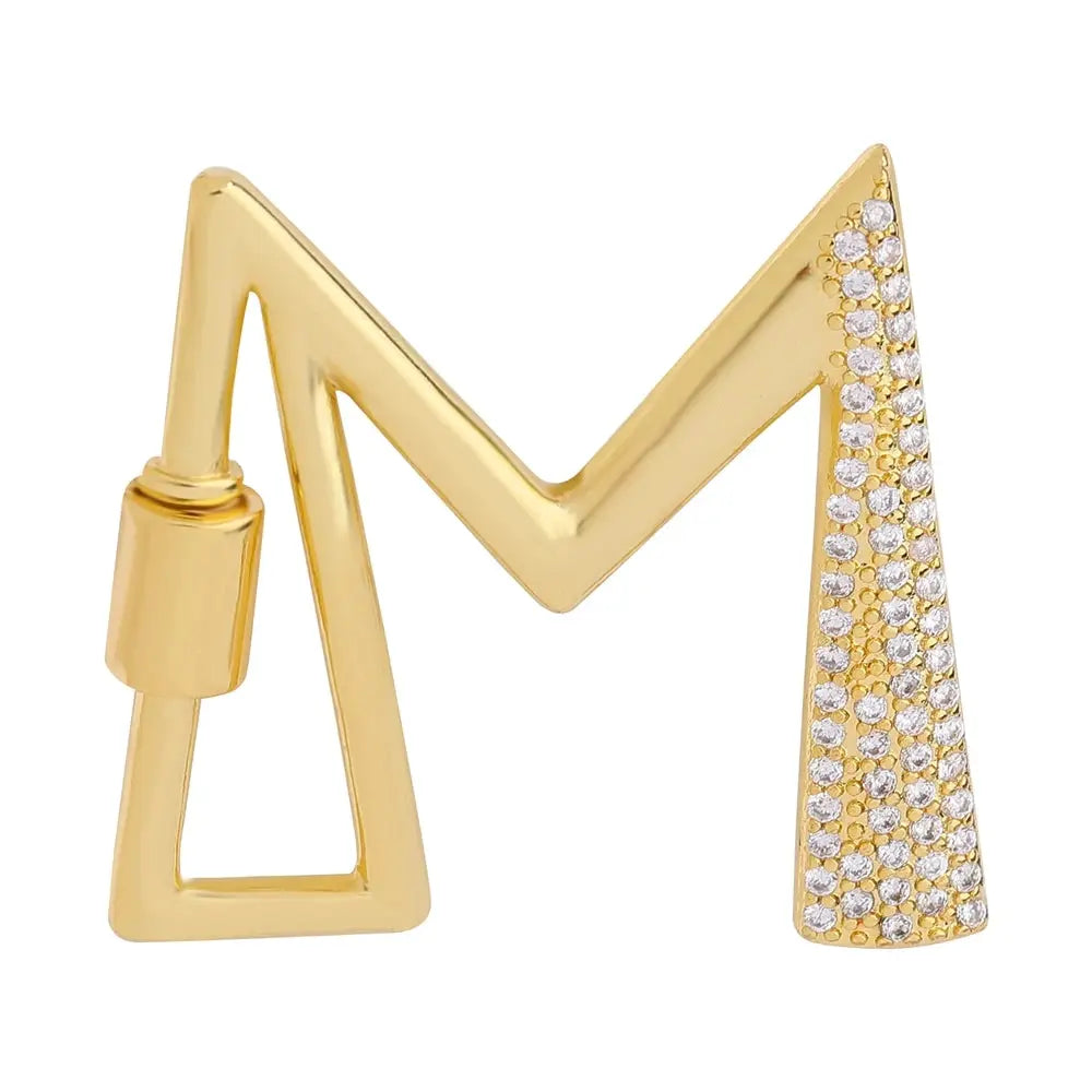 Juya 18K Gold Plated 26 Alphabet Letters Pendant Fasteners Bolt Carabiner Clasps For DIY Women Mesh Chains Name Jewelry Making by All Mart Bristol Ltd