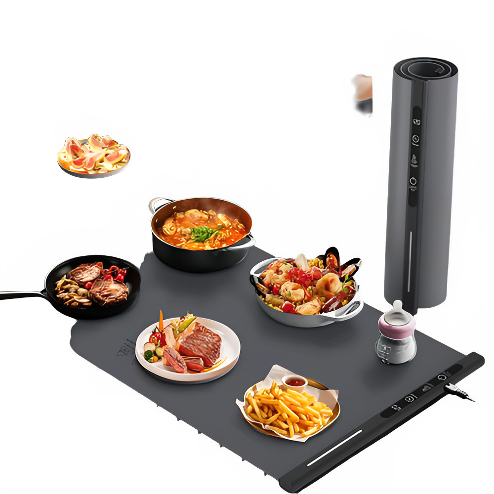 Foldable Silicone Electric Food Warming Tray for Dining Tables by All Mart Bristol Ltd