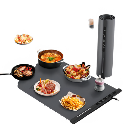 Foldable Silicone Electric Food Warming Tray for Dining Tables by All Mart Bristol Ltd