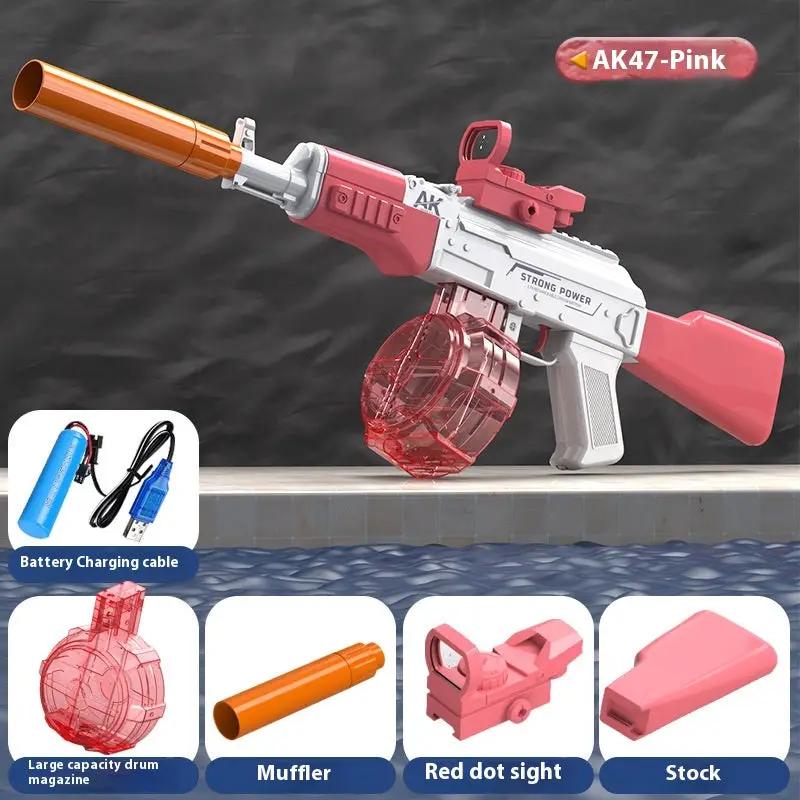 AK47 Electric Water Guns Fully Automatic Shooting Game Beach Entertainment Outdoor Beach Pool Gun Toys For Children Gift by Dropshipman