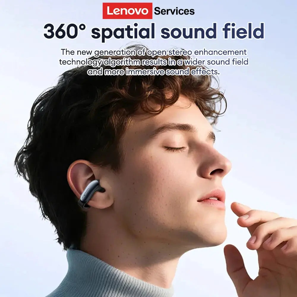 Lenovo LES-108 Bone Conduction TWS Ear Clips Earphones Wireless Bluetooth V6.0 Earbuds Sports Headphones Al Call Noise Reduction by All Mart Bristol Ltd