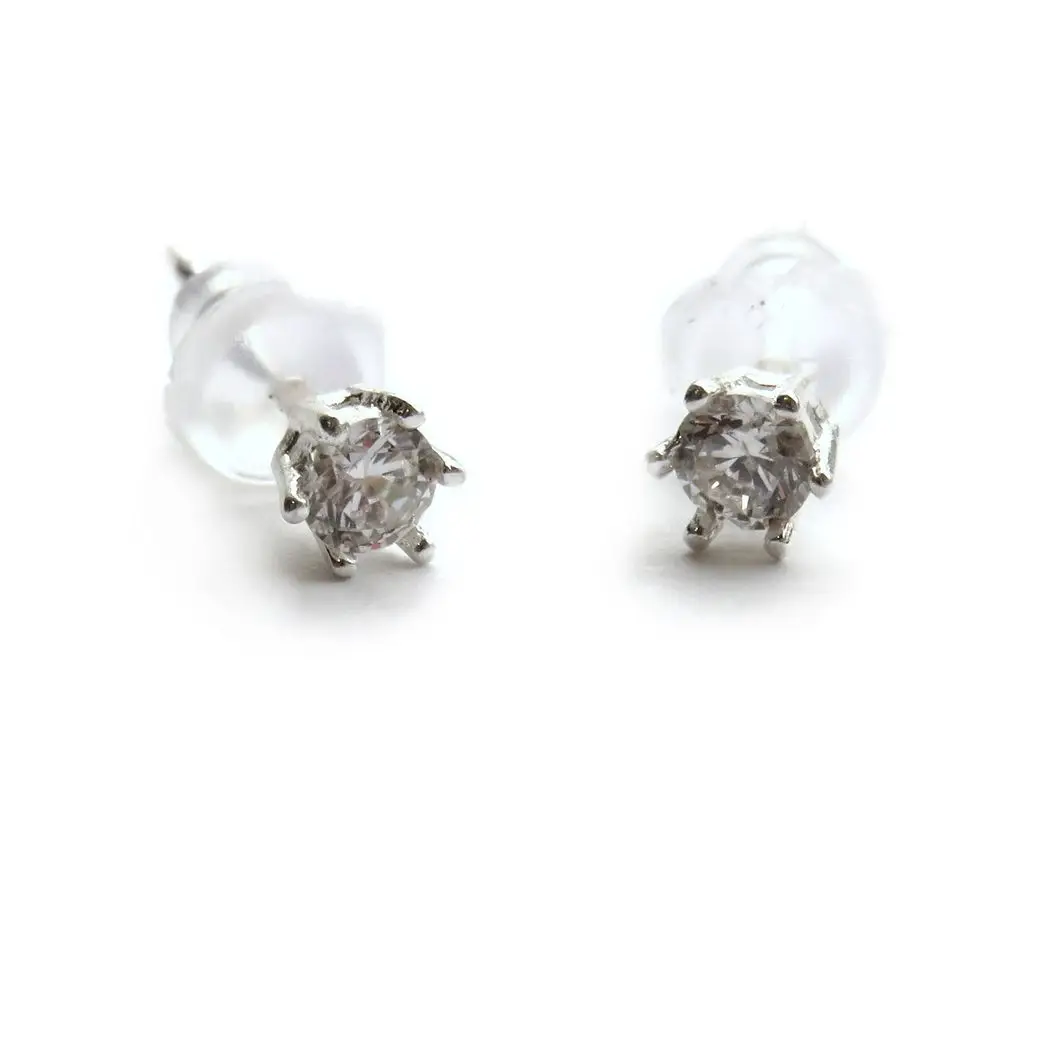 Sterling Silver Diamante Stud Earrings by Aye Do Gifts