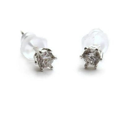 Sterling Silver Diamante Stud Earrings by Aye Do Gifts