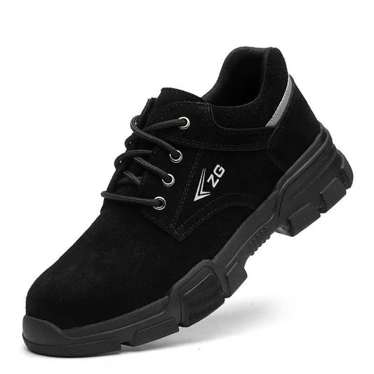 Anti-smashing And Anti-stab Safety Shoes Genuine Leather Wear-resisting Steel Toe Cap by Dropshipman