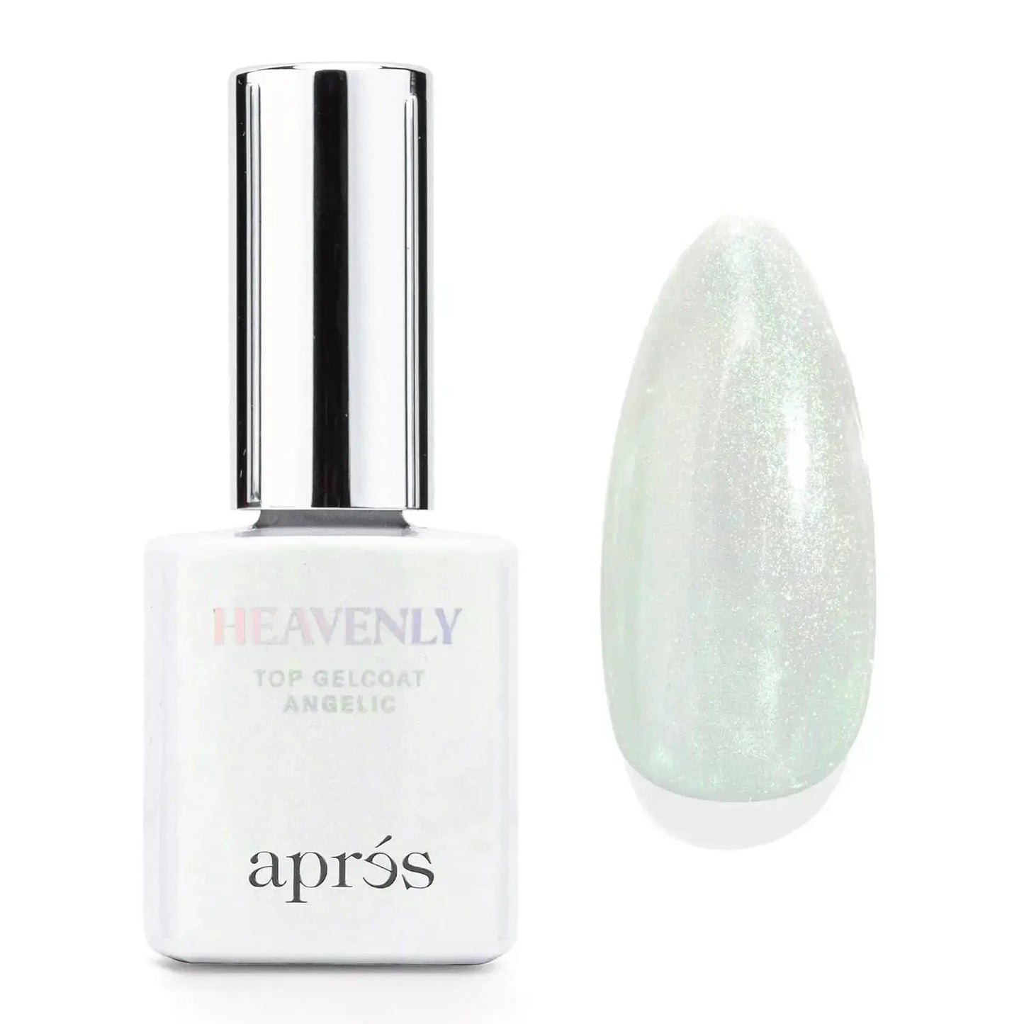 APRÉS Heavenly Top Gelcoat 15Ml Led-Cure Gel Topcoat, Non-Wipe Nail Polish, Single Item with 5 Shimmer Effects for Refined Sparkle Manicure by All Mart Bristol Ltd