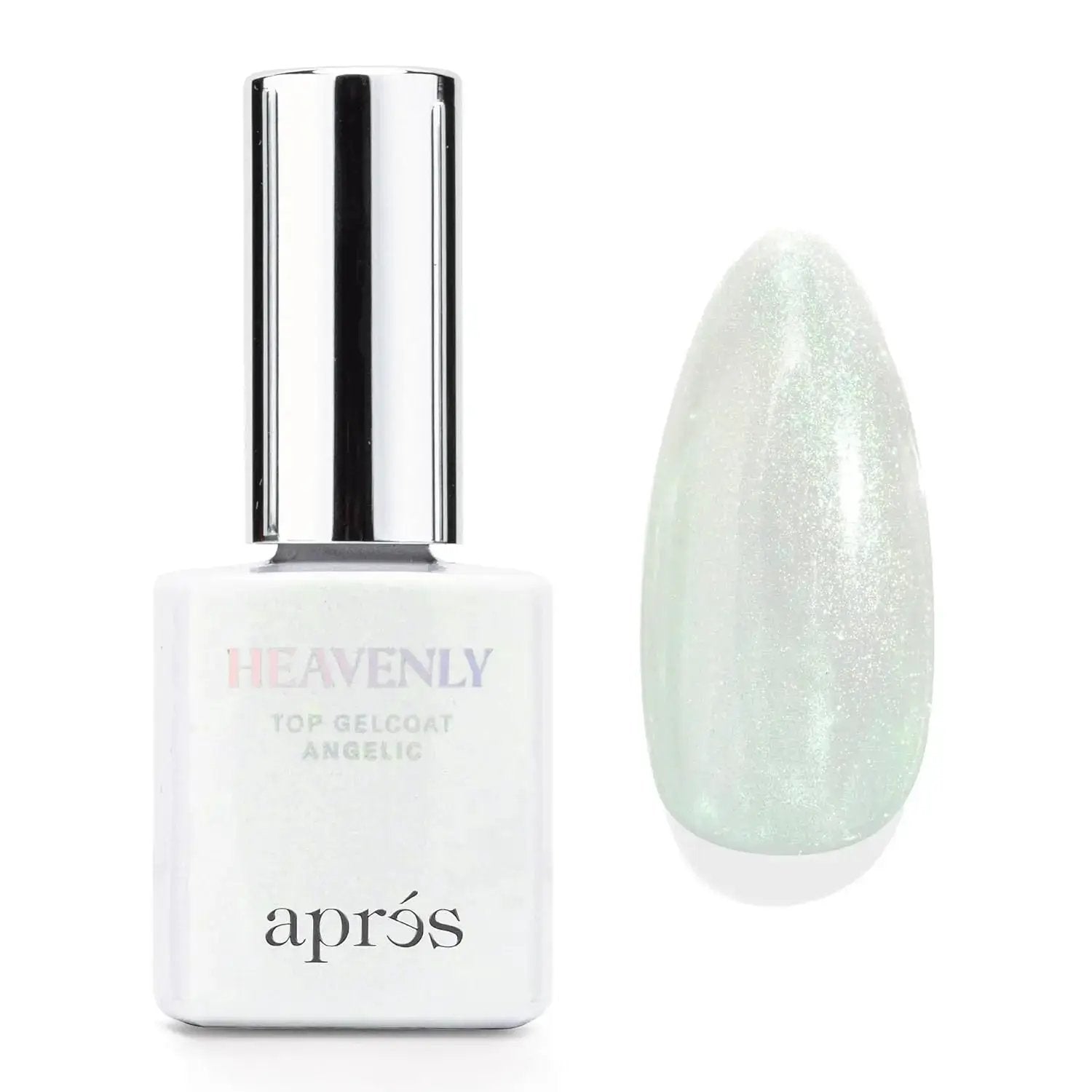 APRÉS Heavenly Top Gelcoat 15Ml Led-Cure Gel Topcoat, Non-Wipe Nail Polish, Single Item with 5 Shimmer Effects for Refined Sparkle Manicure by All Mart Bristol Ltd