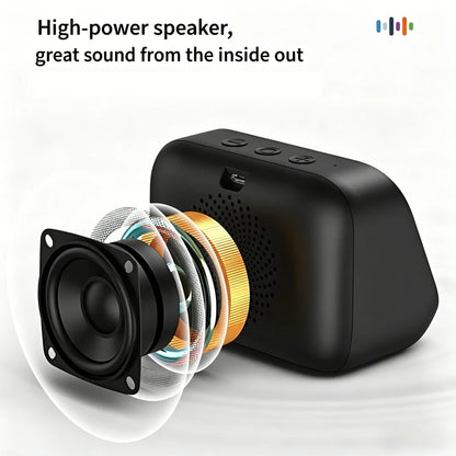 AI Voice Assistant Bluetooth Speaker With RGB Color Lighting Alarm Clock LED Screen Weather Clock Display Electronic Speaker by All Mart Bristol Ltd