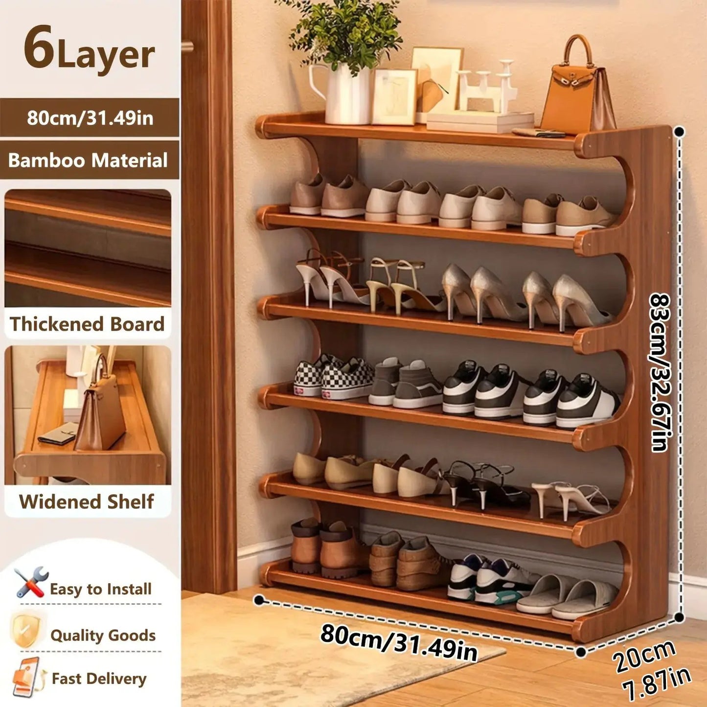 Wooden Shoe Rack, Easy to Assemble, Small Footprint, Large Storage Space, and Beautiful Appearance. by All Mart Bristol Ltd