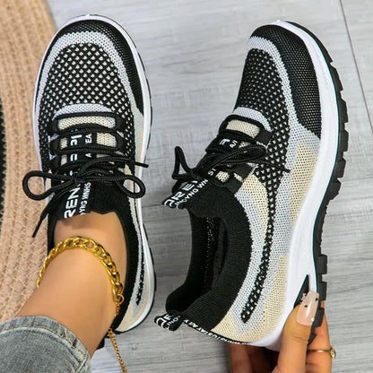Women's Sporty Flyknit Mesh Shoes Low-cut Lightweight Casual And Versatile by Dropshipman