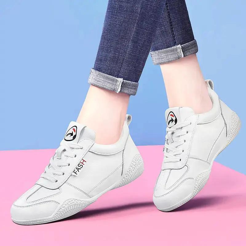 Soft-soled Genuine Leather Sneakers With Non-slip Soles For Running by Dropshipman