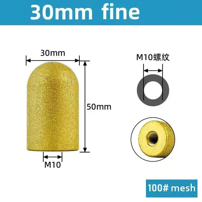 M10 Diamond Brazed Backwater Grinding Wheel Finger Bit Milling Cutter Trimming Abrasive Round Head for Dressing Quartz Stone by All Mart Bristol Ltd