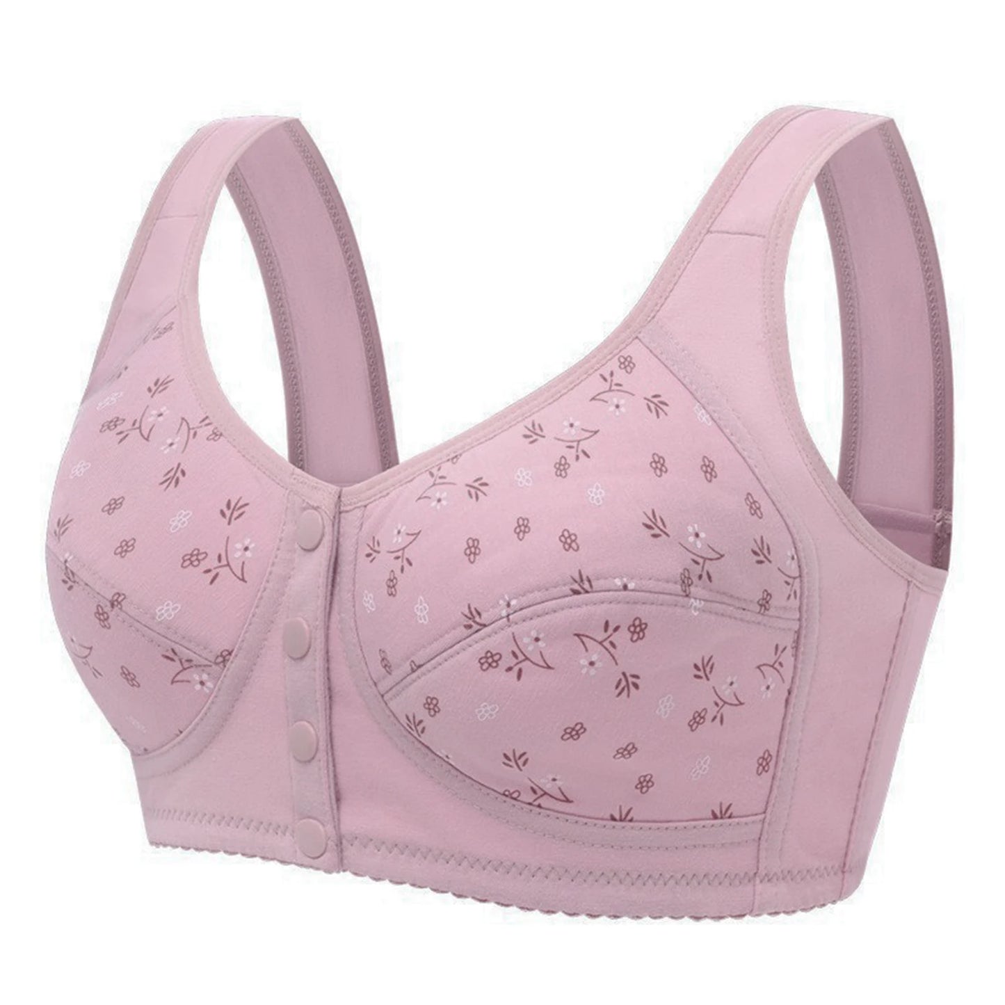 Women's Front Closure Bra Summer Printed Floral Underwear Comfortable Wire-Free Bralette Support U Back Soft Lingerie Apparel by All Mart Bristol Ltd