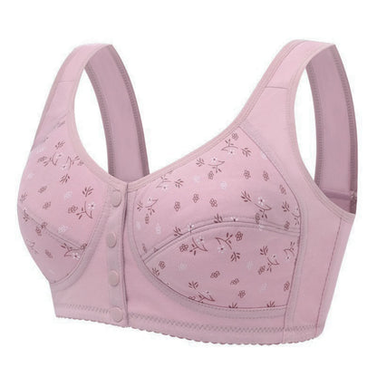 Women's Front Closure Bra Summer Printed Floral Underwear Comfortable Wire-Free Bralette Support U Back Soft Lingerie Apparel by All Mart Bristol Ltd