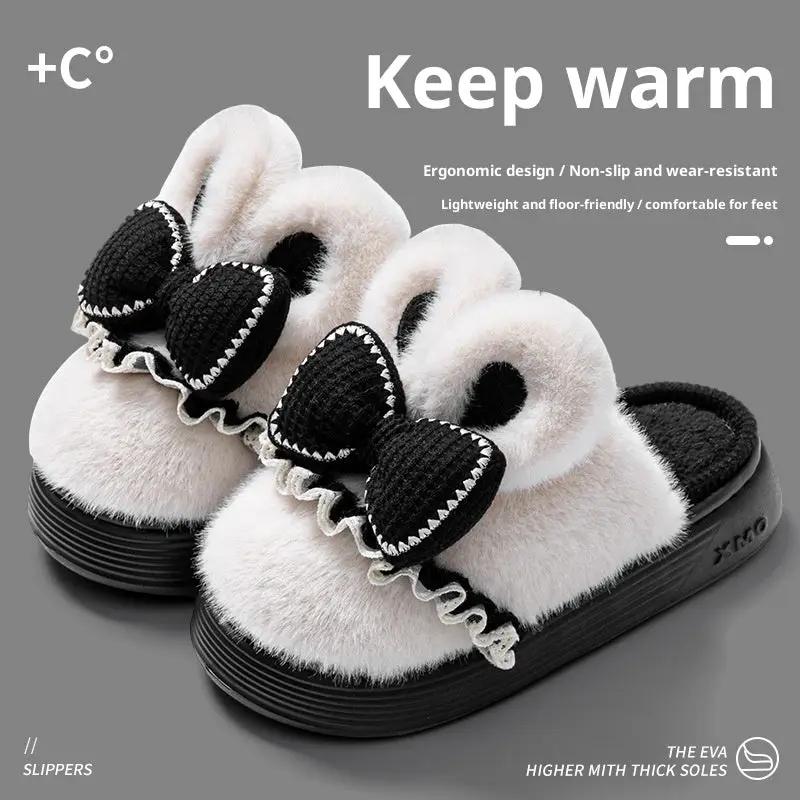 Indoor Warm Non-slip Cute Couples Cotton Shoes by Dropshipman