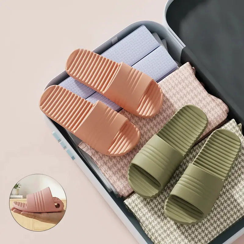 Foldable Travel Slippers Unisex EVA Flip Flops Hotel Non Slip Bathroom Indoor Outdoor Portable Lightweight Home Shoes For Women by All Mart Bristol Ltd