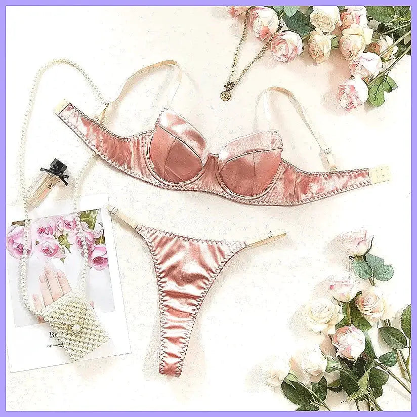 Sexy 2-Piece Lingerie Set Lace Bra & Thong Women's Underwear Patchwork Suits by All Mart Bristol Ltd
