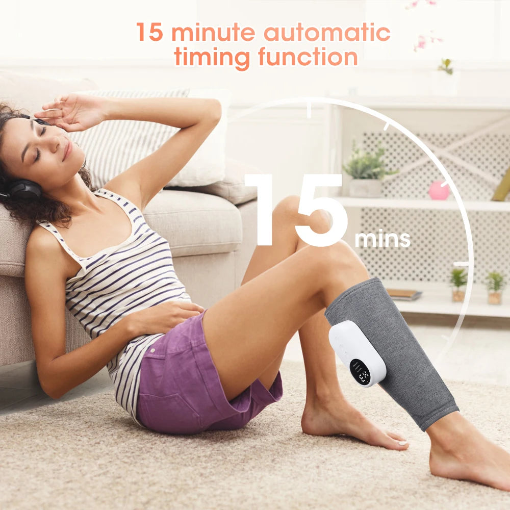 Wireless 360° Air Pressure Calf Massager 3 Level Hot Compress Airbag Compression Massage Leg Muscle Foot Relax Blood Circulation by All Mart Bristol Ltd