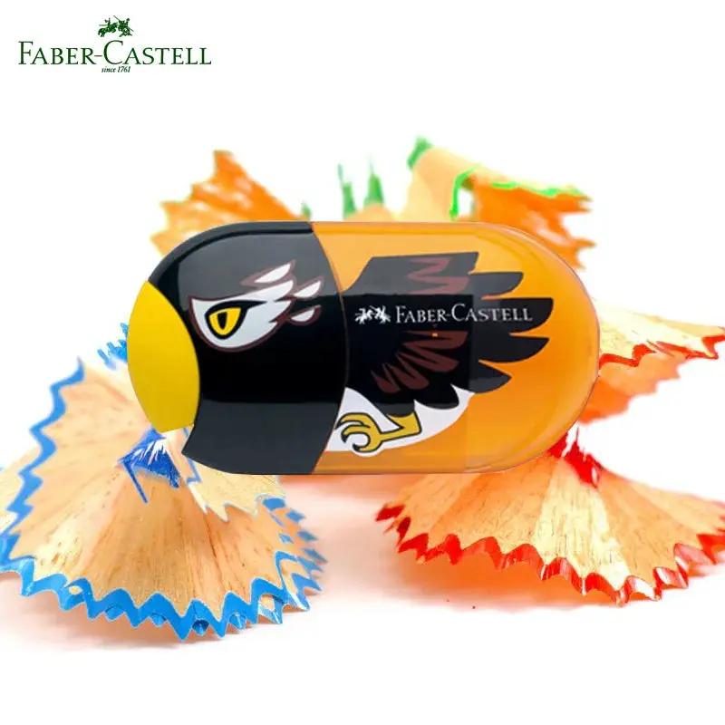 Faber Castell Cute Pencil Sharpener Double Hole with Container Plastic Student School Stationery Mini Manual Pencil Sharpeners by All Mart Bristol Ltd