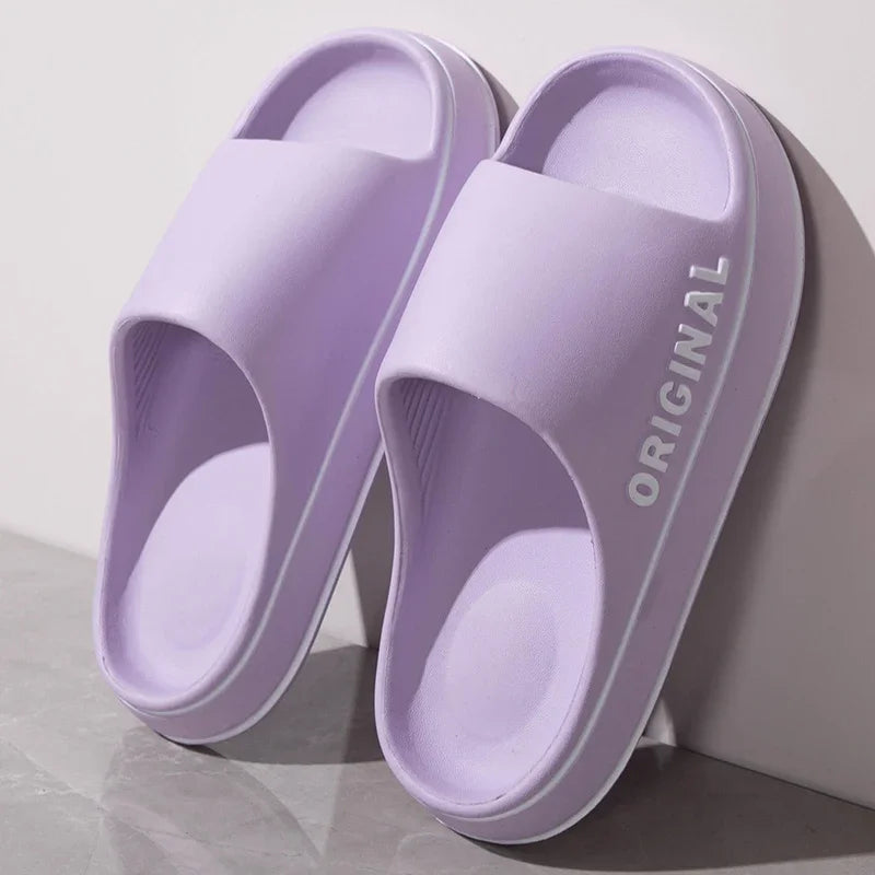 Mens Thick Sole Indoor Bathroom Anti Slip Shoes Summer Couple Sandals Feslishoet Women Letter Slippers Beach Slides Solid Color by All Mart Bristol Ltd