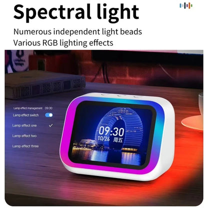 AI Voice Assistant Bluetooth Speaker With RGB Color Lighting Alarm Clock LED Screen Weather Clock Display Electronic Speaker by All Mart Bristol Ltd