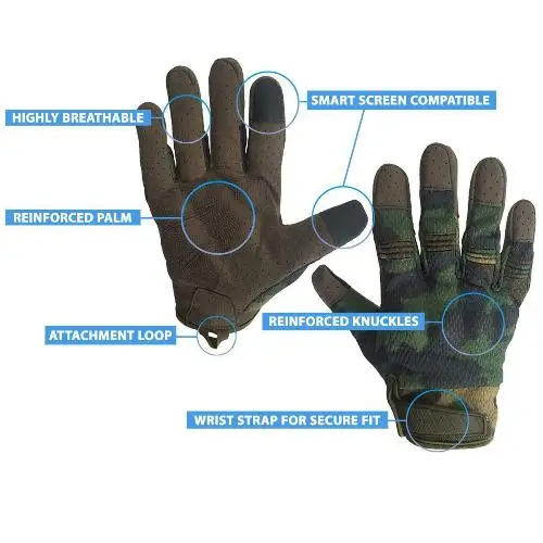 Tactical Woodland Gloves PH03 by All Mart Bristol Ltd