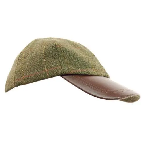 Tweed Leather Skip Hat by All Mart Bristol Ltd