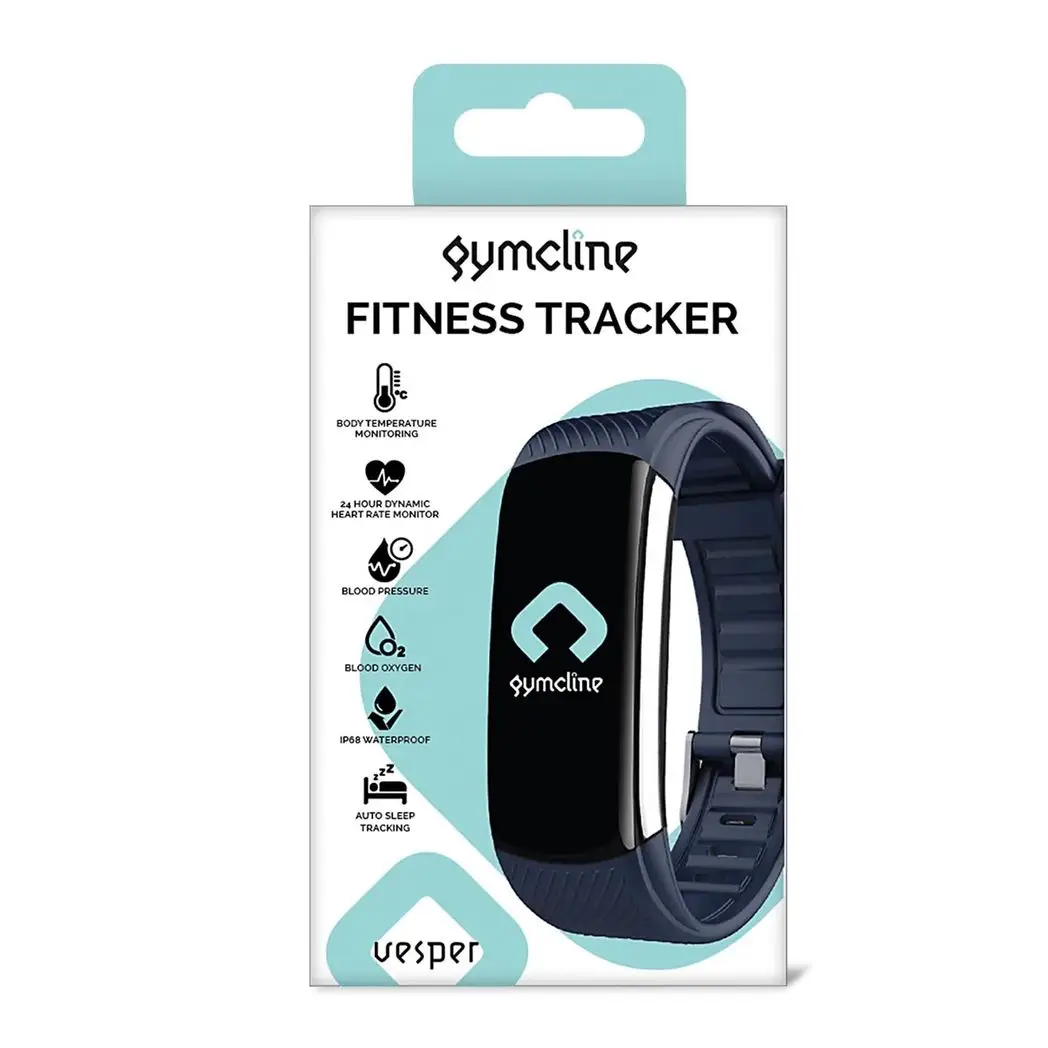 Gymcline Vesper Fitness Tracker with Body Temperature Monitoring, Navy by Gymcline