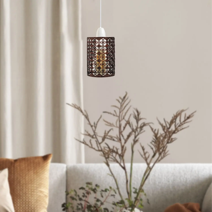 Rustic Red Colour Drum Lampshade Modern Metal Shade Retro Style~2452 by All Mart Bristol Ltd