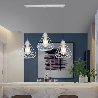 1/3 Way Vintage Cage Metal Pendant Light Shade Industrial Diamond Ceiling lamp~1182 by All Mart Bristol Ltd