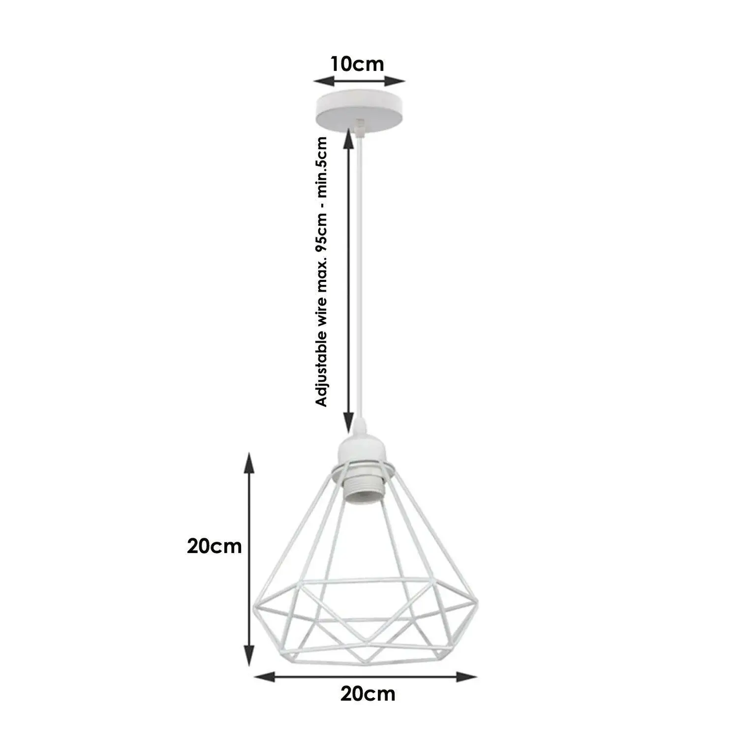 1/3 Way Vintage Cage Metal Pendant Light Shade Industrial Diamond Ceiling lamp~1182 by All Mart Bristol Ltd