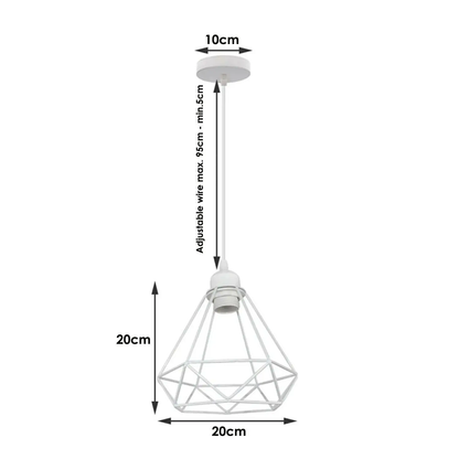 1/3 Way Vintage Cage Metal Pendant Light Shade Industrial Diamond Ceiling lamp~1182 by All Mart Bristol Ltd