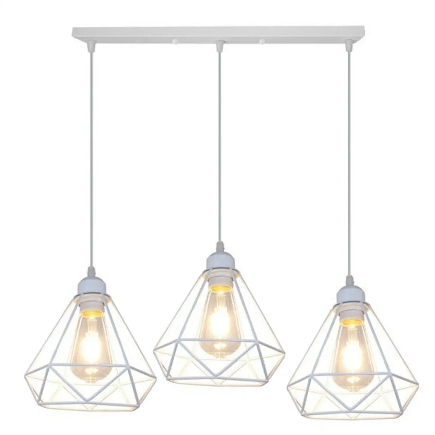 1/3 Way Vintage Cage Metal Pendant Light Shade Industrial Diamond Ceiling lamp~1182 by All Mart Bristol Ltd