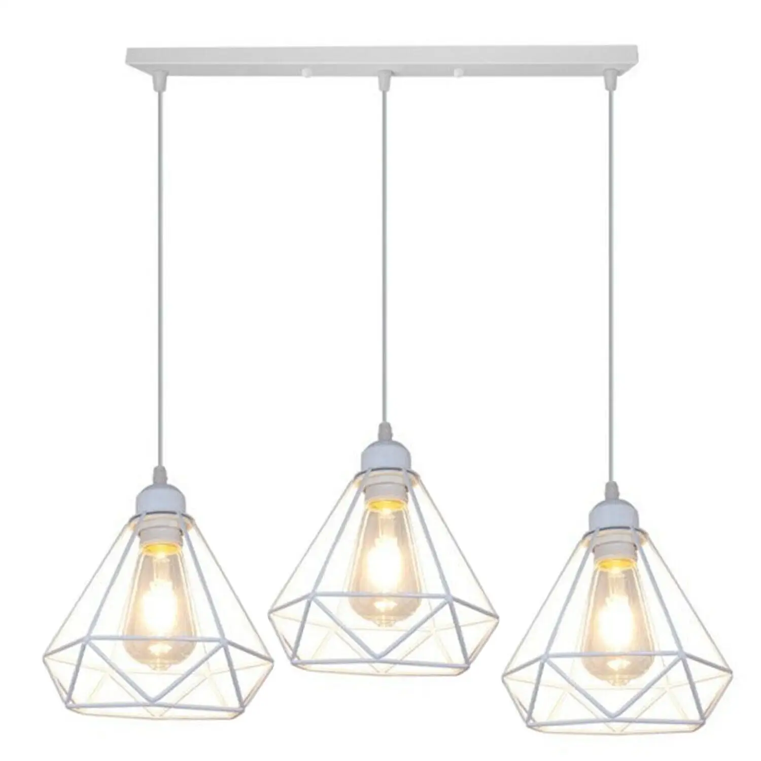 1/3 Way Vintage Cage Metal Pendant Light Shade Industrial Diamond Ceiling lamp~1182 by All Mart Bristol Ltd