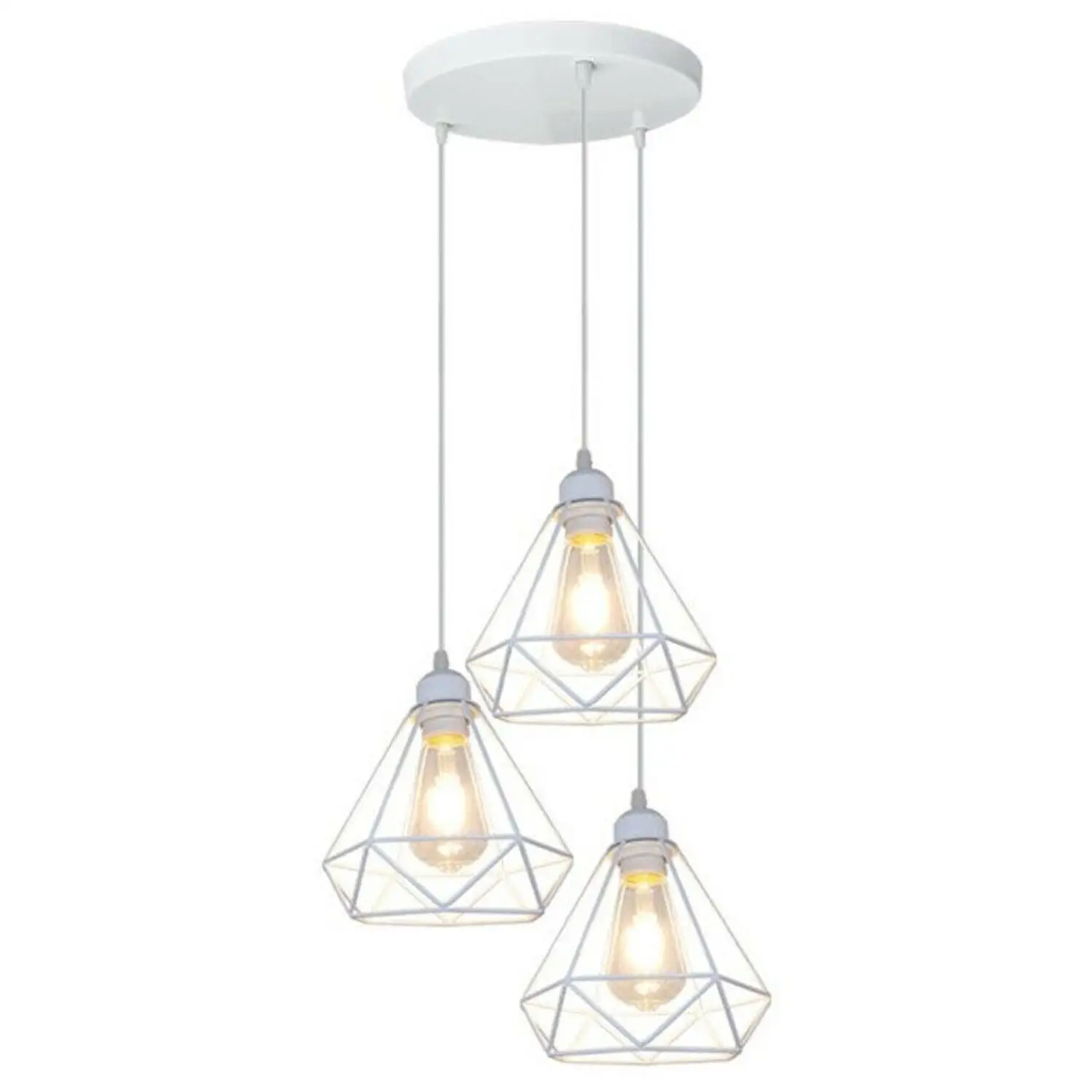 1/3 Way Vintage Cage Metal Pendant Light Shade Industrial Diamond Ceiling lamp~1182 by All Mart Bristol Ltd