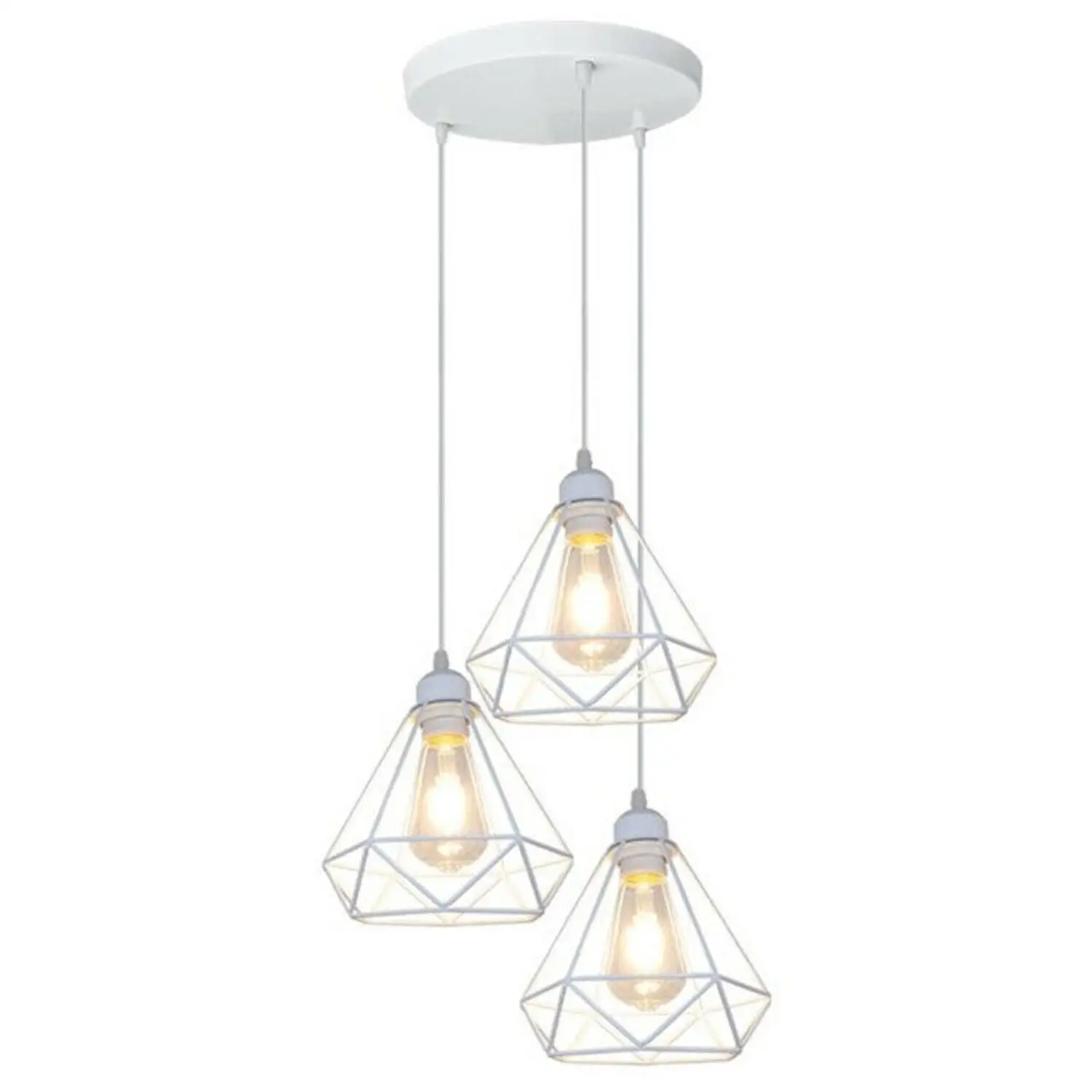 1/3 Way Vintage Cage Metal Pendant Light Shade Industrial Diamond Ceiling lamp~1182 by All Mart Bristol Ltd