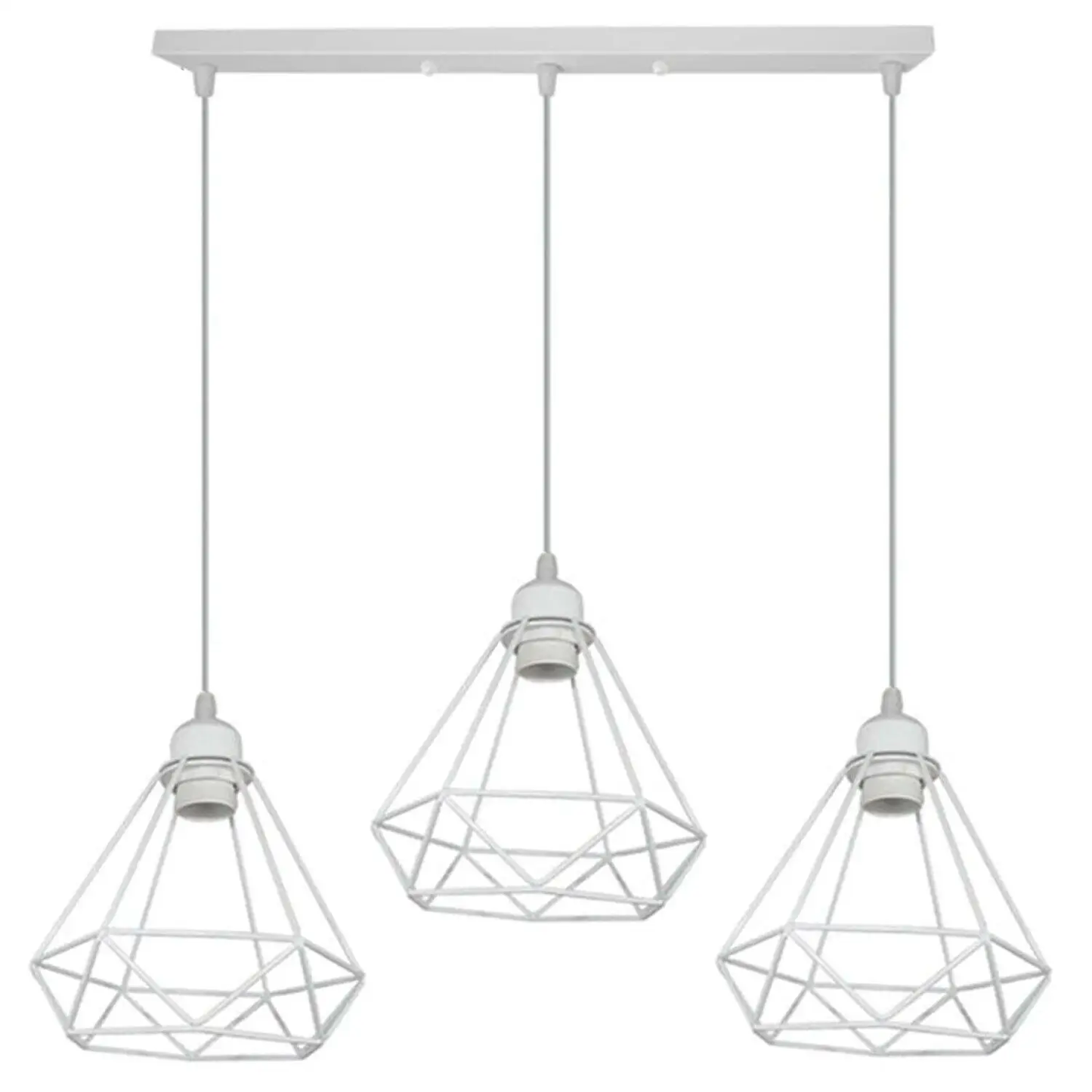 1/3 Way Vintage Cage Metal Pendant Light Shade Industrial Diamond Ceiling lamp~1182 by All Mart Bristol Ltd