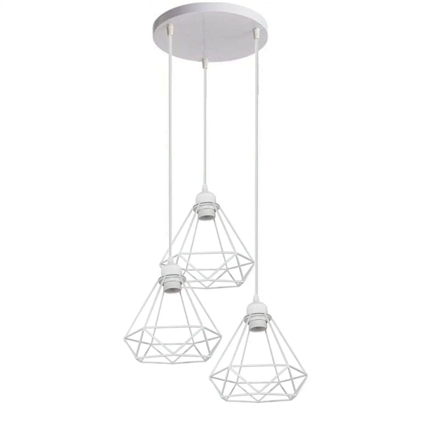 1/3 Way Vintage Cage Metal Pendant Light Shade Industrial Diamond Ceiling lamp~1182 by All Mart Bristol Ltd