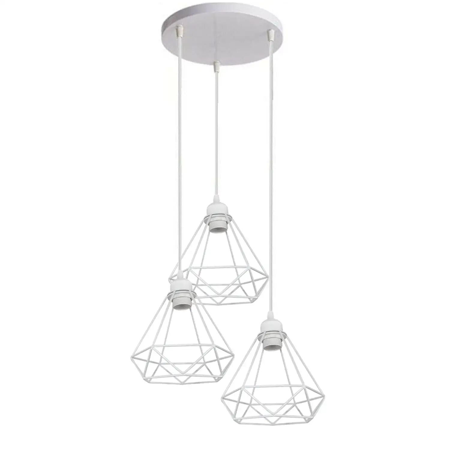 1/3 Way Vintage Cage Metal Pendant Light Shade Industrial Diamond Ceiling lamp~1182 by All Mart Bristol Ltd